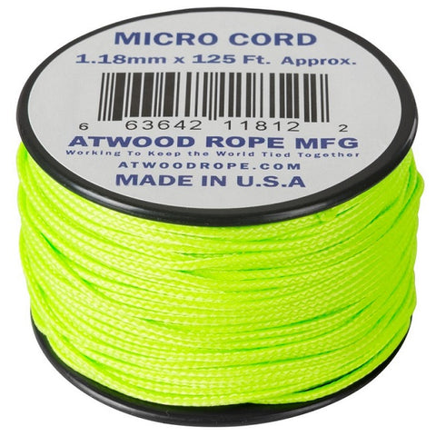 ATWOOD ROPE MFG MICRO CORD (125FT) - NEON GREEN