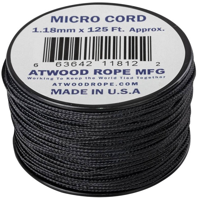 ATWOOD ROPE MFG MICRO CORD (125FT) - BLACK
