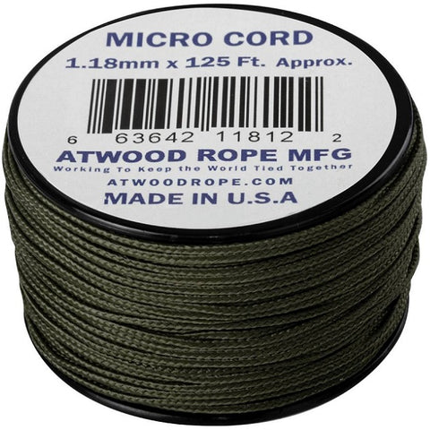 ATWOOD ROPE MFG MICRO CORD (125FT) - OLIVE DRAB
