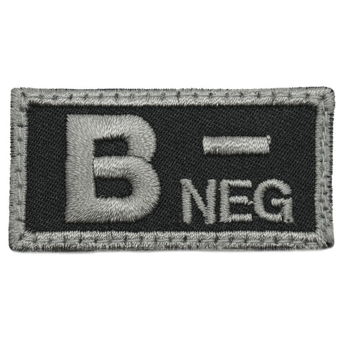 HGS BLOOD GROUP PATCH - B NEGATIVE (BLACK FOLIAGE)