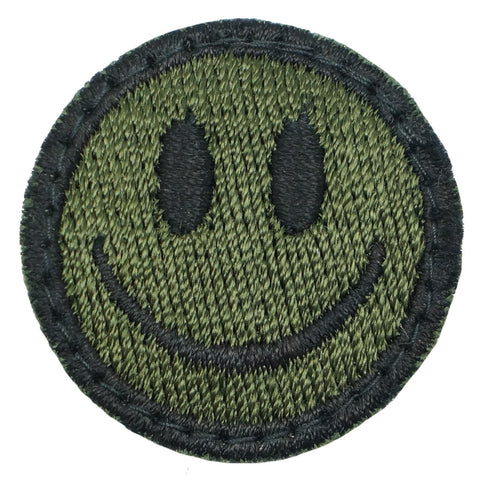 SMILEY FACE PATCH - OD GREEN
