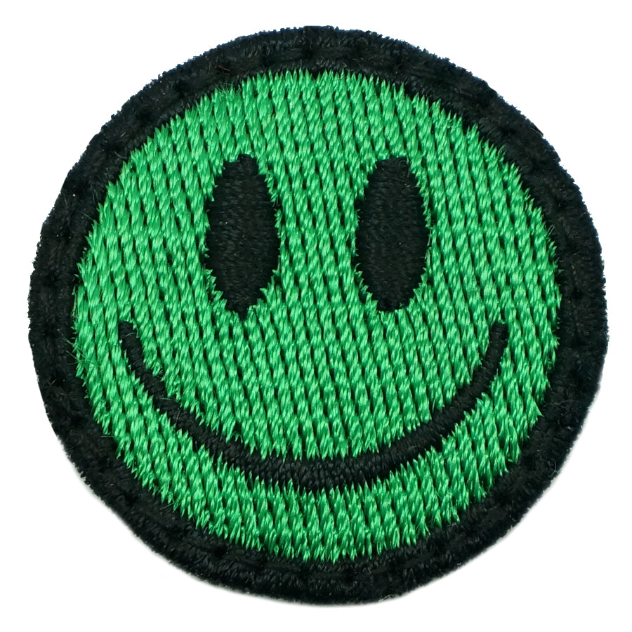 SMILEY FACE PATCH - KELLY GREEN