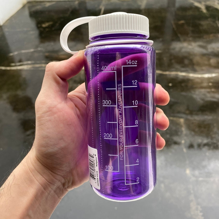 NALGENE WIDE MOUTH 400 ML - PURPLE (DEFECTIVE PRINTING WOULD WASH OFF)