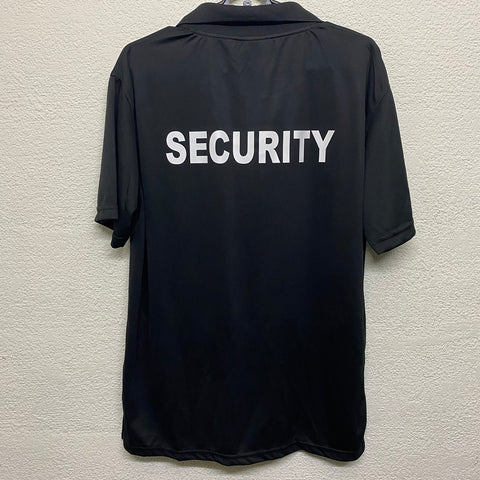 DRY FIT POLO SECURITY T-SHIRT (WHITE PRINT)