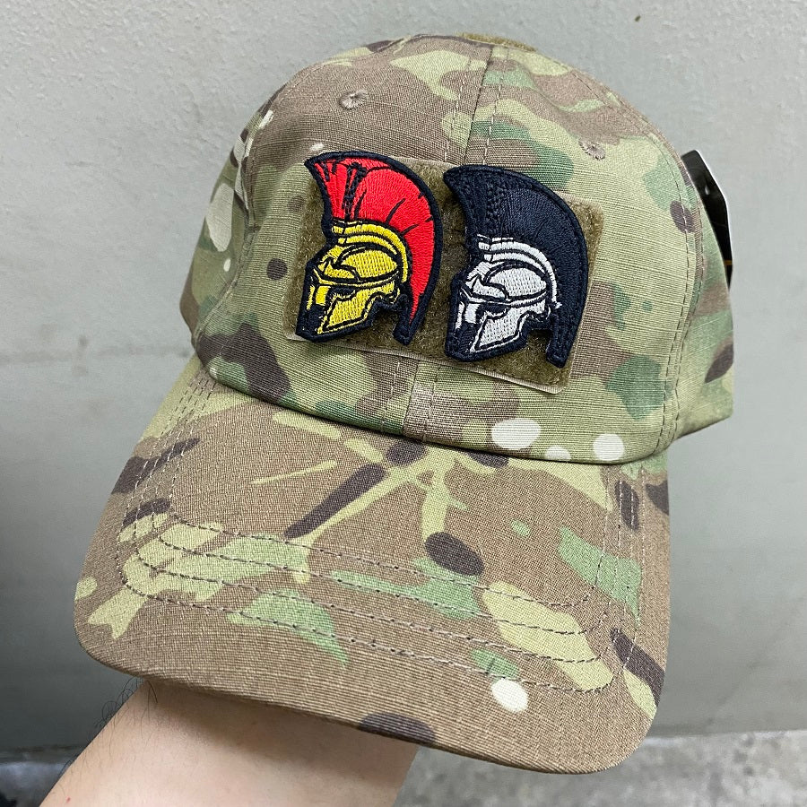 SPARTAN HELMET PATCH - METALLIC SILVER