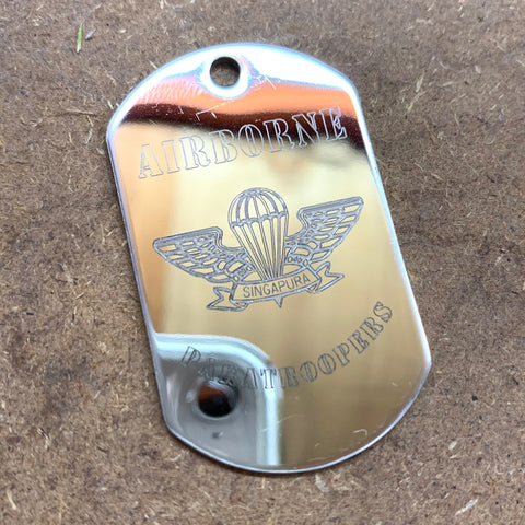 LOGO DOG TAG - STAINLESS STEEL (AIRBORNE PARATROOPER)