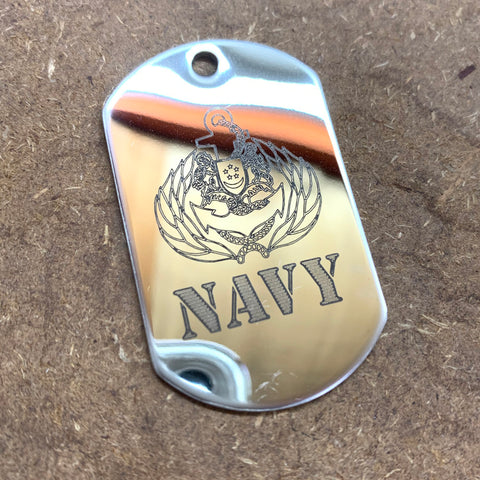 LOGO DOG TAG - STAINLESS STEEL (NAVY)