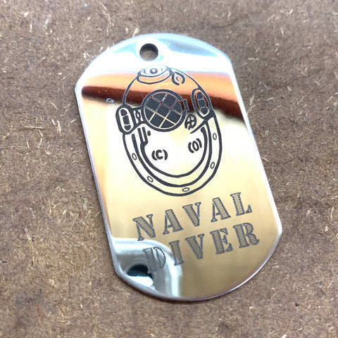 LOGO DOG TAG - STAINLESS STEEL (NAVAL DIVER)