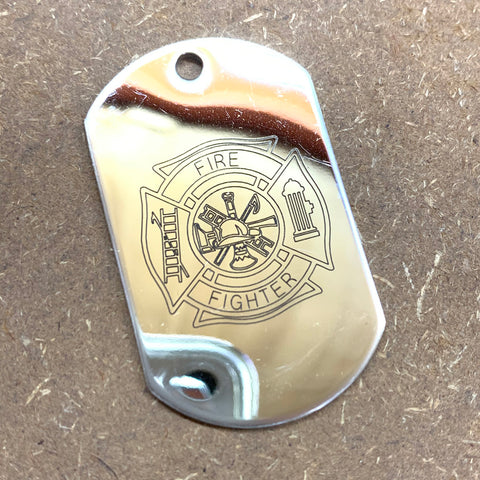 LOGO DOG TAG - STAINLESS STEEL (FIREFIGHTER)