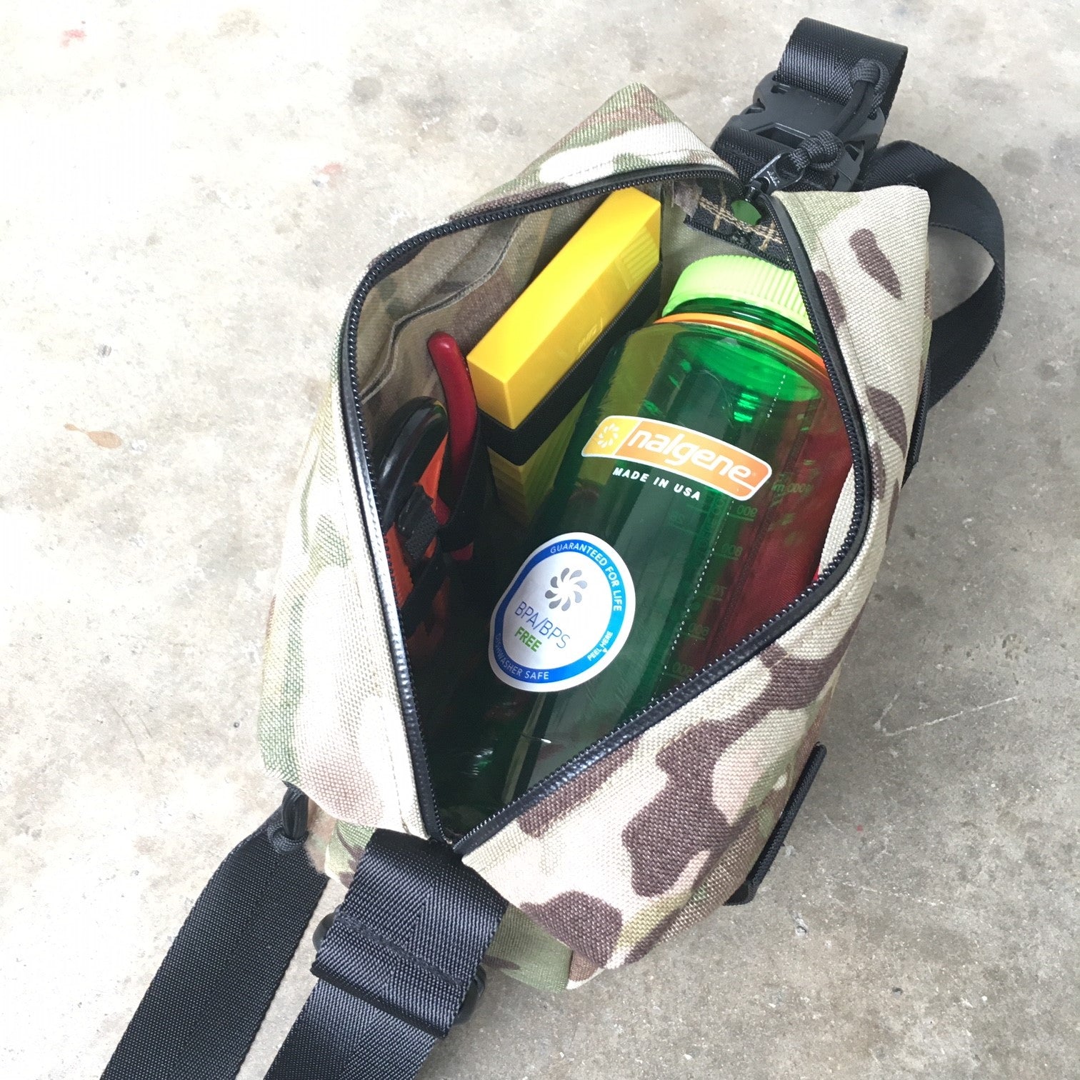 MIL-SPEC SHOULDER SLING BAG - 1000 DENIER CORDURA, SPLASHPROOF ZIPPERS (MULTICAM)