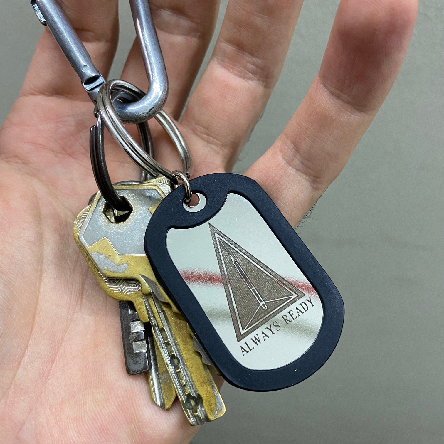 LOGO DOG TAG KEYCHAIN - STAINLESS STEEL