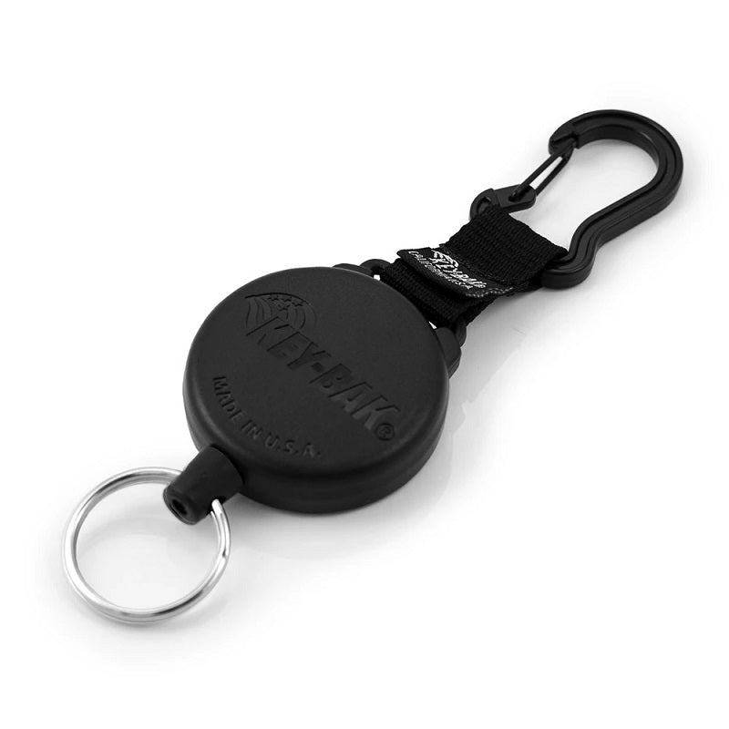 KEY-BAK SECURIT HEAVY DUTY RETRACTABLE KEYCHAIN WITH CARABINER  ATTACHMENT AND KEY RING (28" KEVLAR CORD)