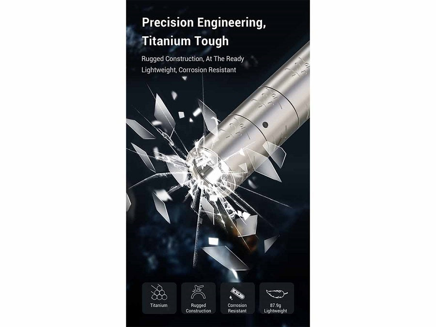 KLARUS K10 10TH ANNIVERSARY LED FLASHLIGHT - CREE XP-L HD V6 - 1200 LUMENS - TITANIUM (INCLUDES 1 X 16340)