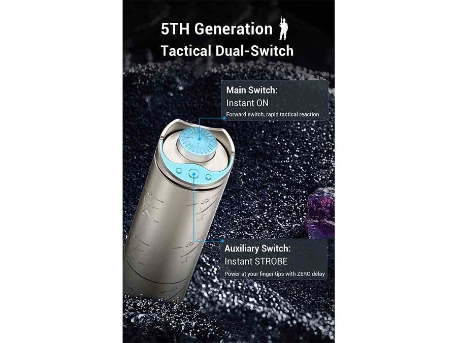 KLARUS K10 10TH ANNIVERSARY LED FLASHLIGHT - CREE XP-L HD V6 - 1200 LUMENS - TITANIUM (INCLUDES 1 X 16340)