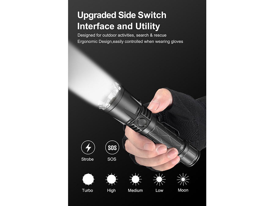 KLARUS XT21X PRO RECHARGEABLE LED FLASHLIGHT - CREE XHP70.2 - 4400 LUMENS - INCLUDES 1 X 21700