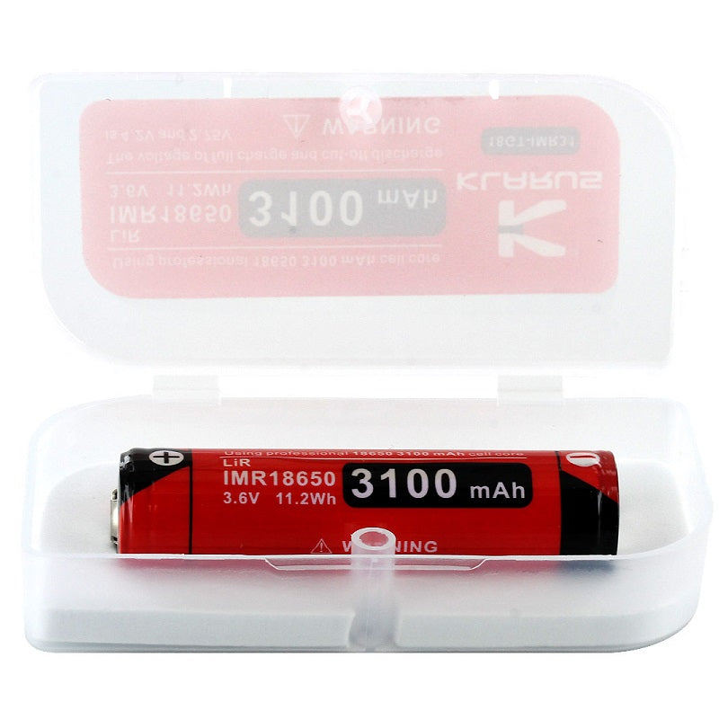 KLARUS 18GT IMR 18650 3100MAH 3.6V PROTECTED HIGH-DRAIN 12A LITHIUM MANGANESE BATTERY