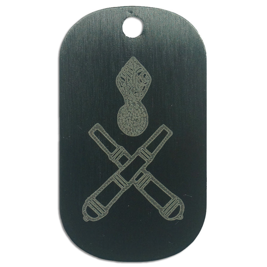 LASER ENGRAVED BLACK ANODIZED LOGO DOG TAG - ARTILLERY