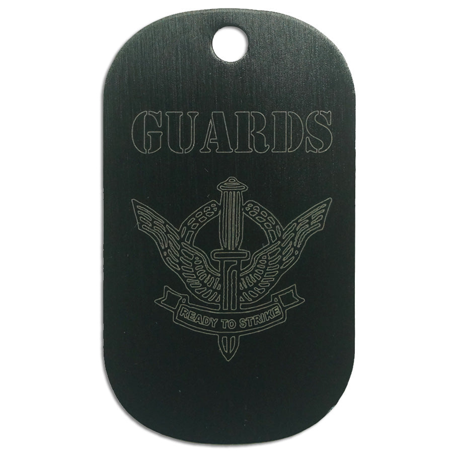 LASER ENGRAVED BLACK ANODIZED LOGO DOG TAG - GUARDS