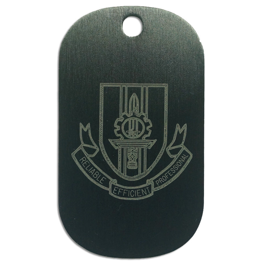 LASER ENGRAVED BLACK ANODIZED LOGO DOG TAG - LOGISTICS