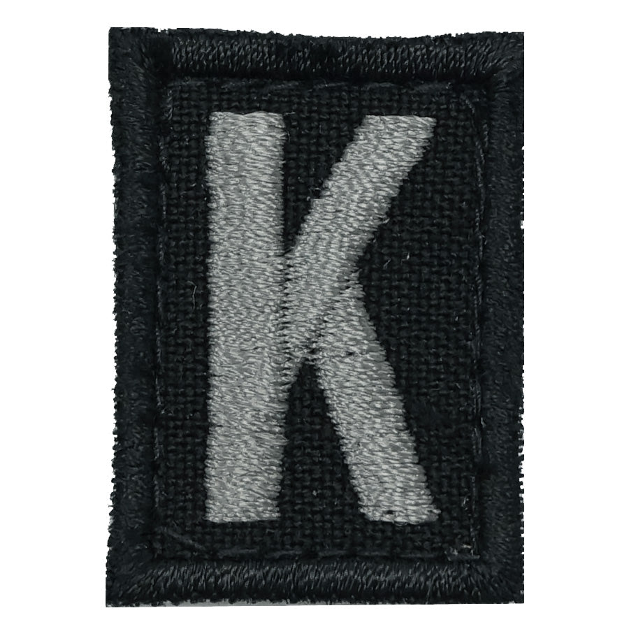 HGS LETTER K PATCH - BLACK FOLIAGE