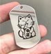 LASER ENGRAVED STAINLESS STEEL LOGO DOG TAG - LUCKY FORTUNE CAT