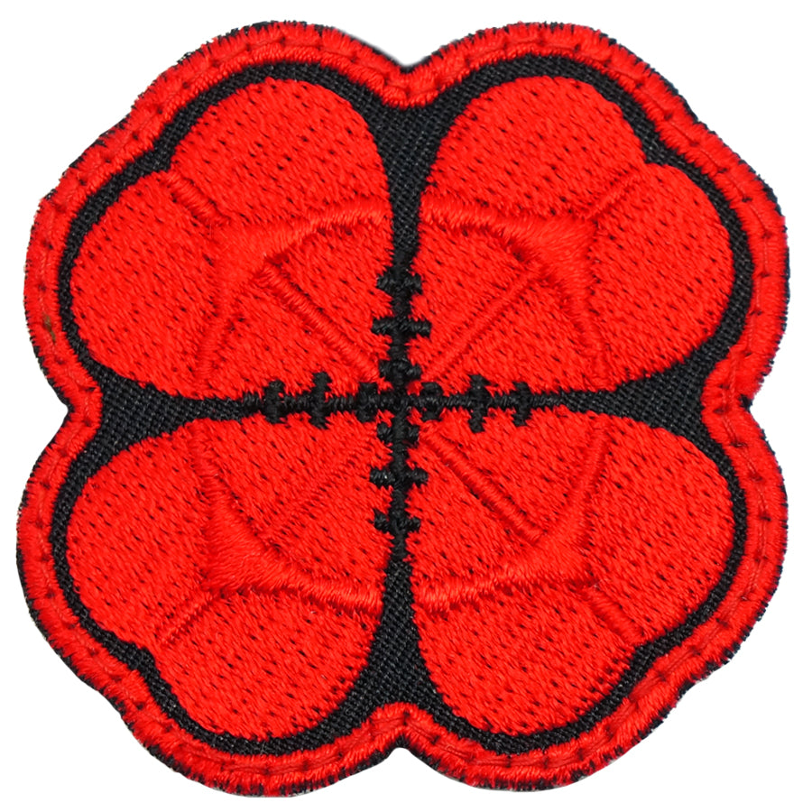 LUCKY CLOVER PATCH - BLACK RED