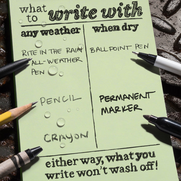 RITE IN THE RAIN WEATHERPROOF 3.5" X 6" NOTEBOOK - GREEN (964)