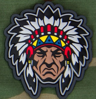 MSM NATIVE AMERICAN WARRIOR HEAD 1 MORALE PATCH - FULL COLOR