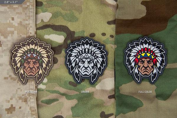 MSM NATIVE AMERICAN WARRIOR HEAD 1 MORALE PATCH - FULL COLOR