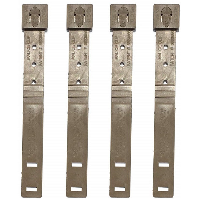 MSM TACTICAL TAILOR 3" MALICE CLIP, SHORT (PACK OF 4) - COYOTE BROWN