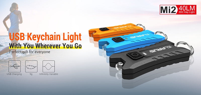 KLARUS MI2 RECHARGEABLE KEYCHAIN FLASHLIGHT - 5MM LED (BUILT-IN BATTERY) - 40 LUMENS - BLUE