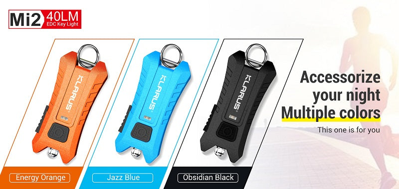 KLARUS MI2 RECHARGEABLE KEYCHAIN FLASHLIGHT - 5MM LED (BUILT-IN BATTERY) - 40 LUMENS - BLUE