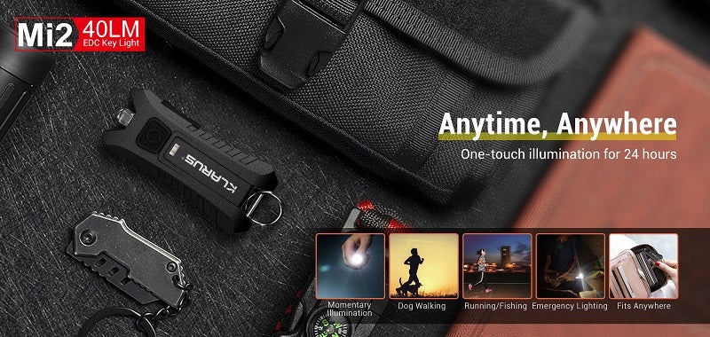 KLARUS MI2 RECHARGEABLE KEYCHAIN FLASHLIGHT - 5MM LED (BUILT-IN BATTERY) - 40 LUMENS - ORANGE