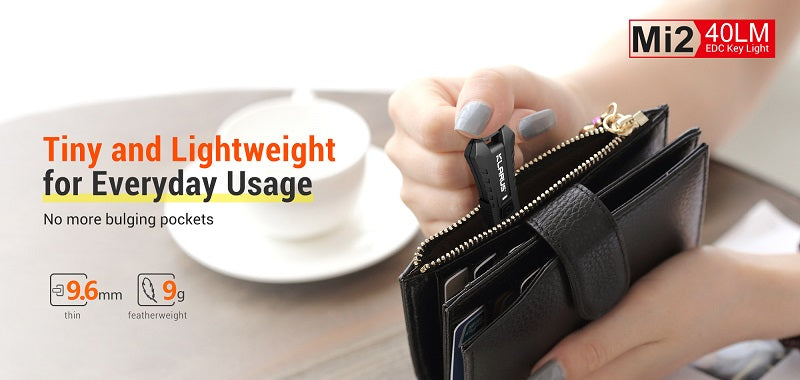 KLARUS MI2 RECHARGEABLE KEYCHAIN FLASHLIGHT - 5MM LED (BUILT-IN BATTERY) - 40 LUMENS - BLUE