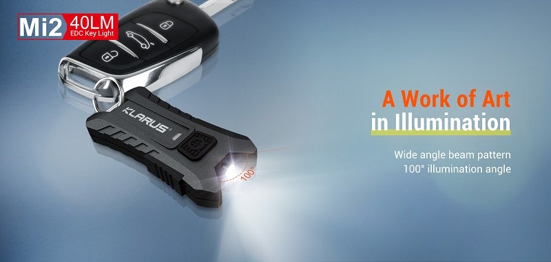 KLARUS MI2 RECHARGEABLE KEYCHAIN FLASHLIGHT - 5MM LED (BUILT-IN BATTERY) - 40 LUMENS - ORANGE