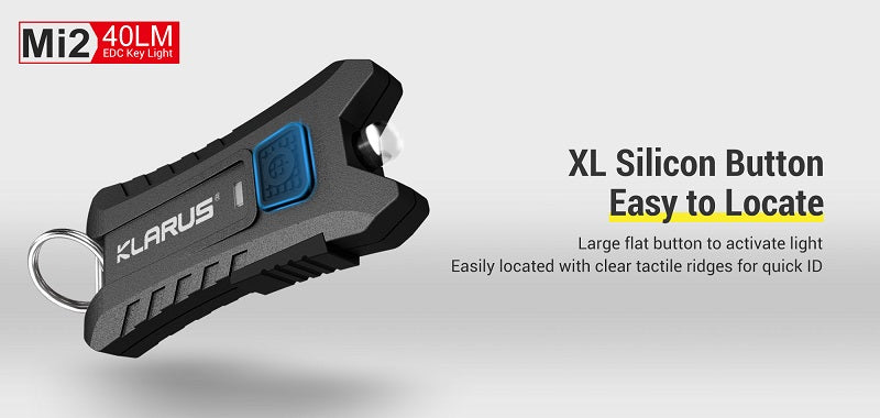 KLARUS MI2 RECHARGEABLE KEYCHAIN FLASHLIGHT - 5MM LED (BUILT-IN BATTERY) - 40 LUMENS - BLUE