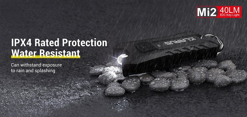 KLARUS MI2 RECHARGEABLE KEYCHAIN FLASHLIGHT - 5MM LED (BUILT-IN BATTERY) - 40 LUMENS - ORANGE