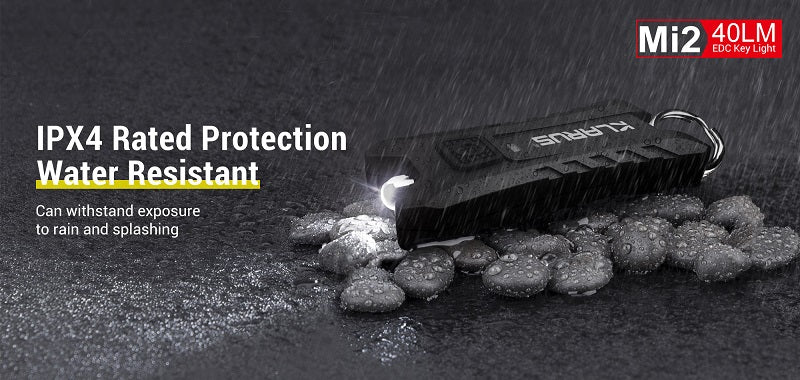 KLARUS MI2 RECHARGEABLE KEYCHAIN FLASHLIGHT - 5MM LED (BUILT-IN BATTERY) - 40 LUMENS - BLACK