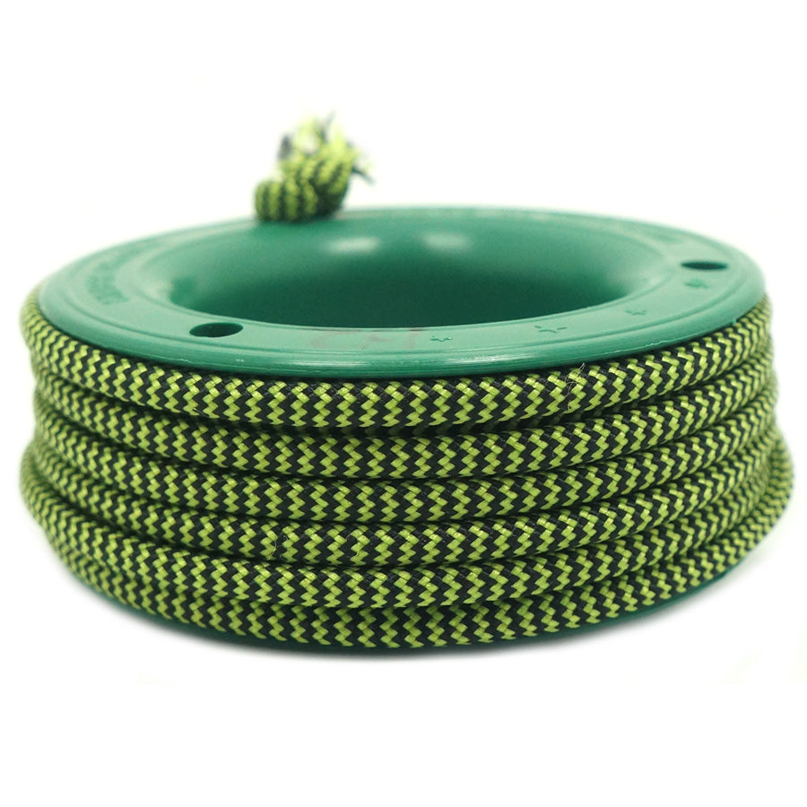 550 PARACORD MINI SPOOL - BLACK GREEN WAVE