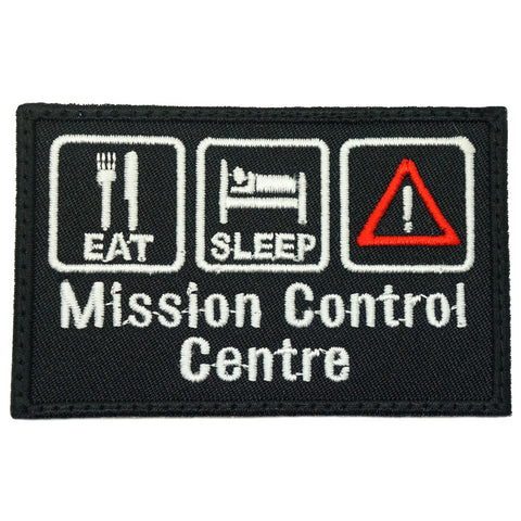 MISSION CONTROL CENTER PATCH - BLACK WHITE
