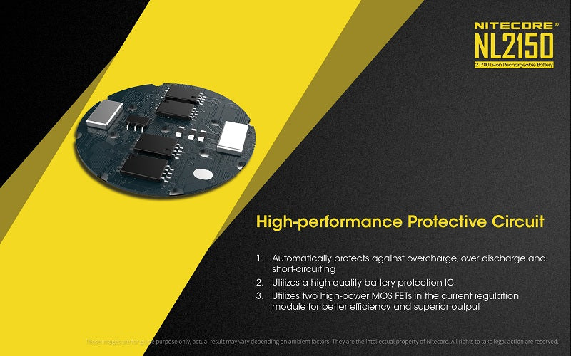 NITECORE NL2150 21700 5000MAH 3.6V PROTECTED LITHIUM ION (LI-ION) BUTTON TOP BATTERY (OLD STOCK CLEARANCE)