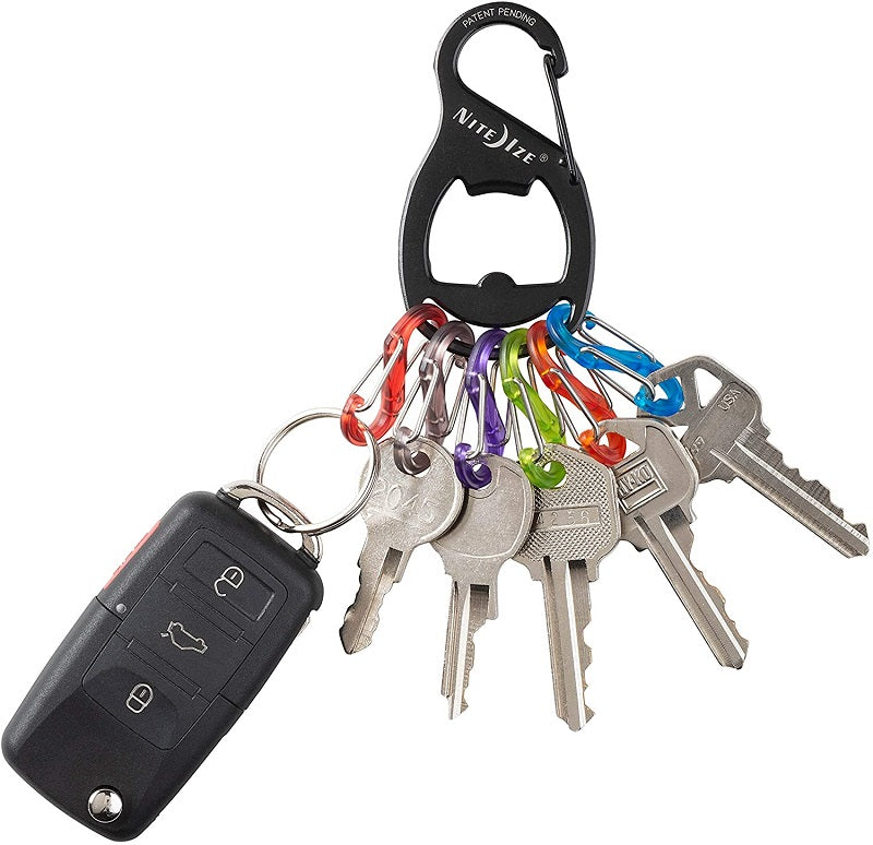 NITEIZE KEYRACK BOTTLE OPENER - BLACK (WITH TRANSLUCENT MINI S-BINER)