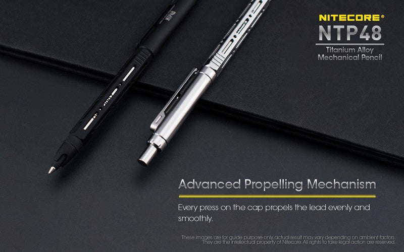 NITECORE NTP48 TITANIUM ALLOY MECHANICAL PENCIL - GLOSS SILVER