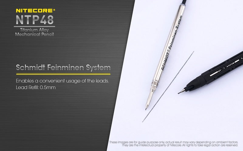 NITECORE NTP48 TITANIUM ALLOY MECHANICAL PENCIL - GLOSS SILVER