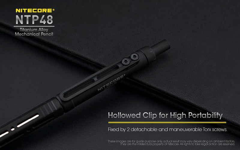 NITECORE NTP48 TITANIUM ALLOY MECHANICAL PENCIL - GLOSS SILVER
