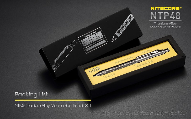 NITECORE NTP48 TITANIUM ALLOY MECHANICAL PENCIL - GLOSS SILVER