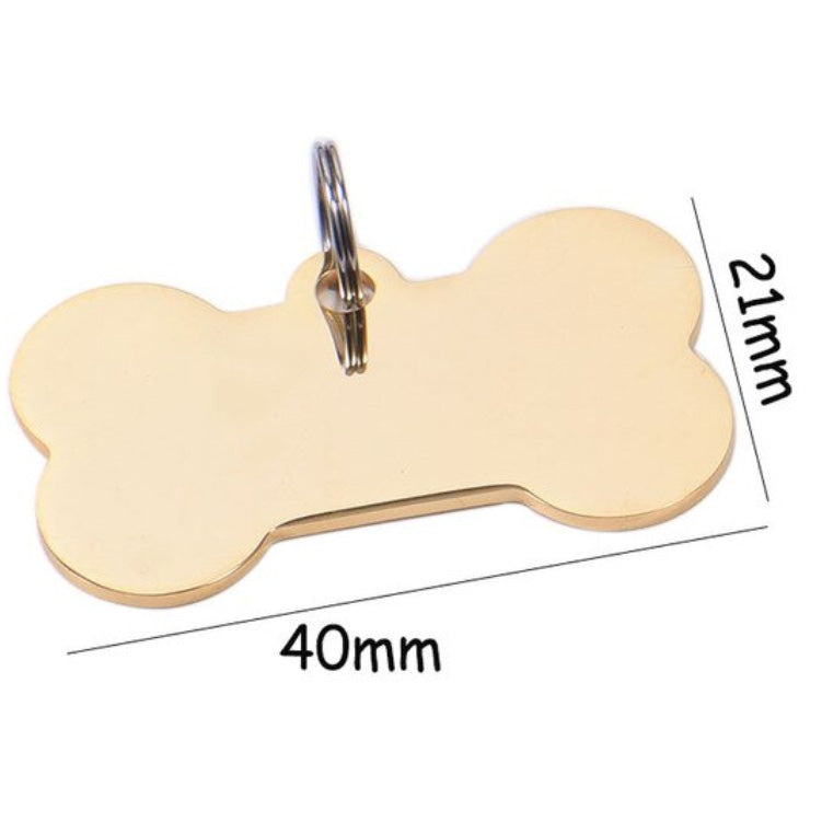 DOG BONE STAINLESS STEEL TAG - 2019 VERSION (GOLD)