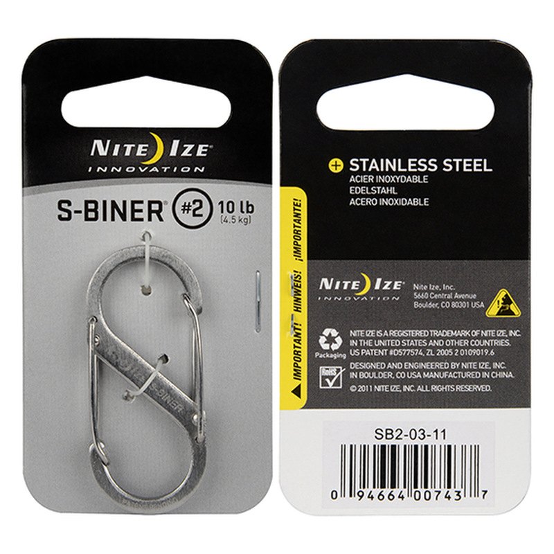 NITEIZE STEEL S-BINER SIZE 2 - SILVER