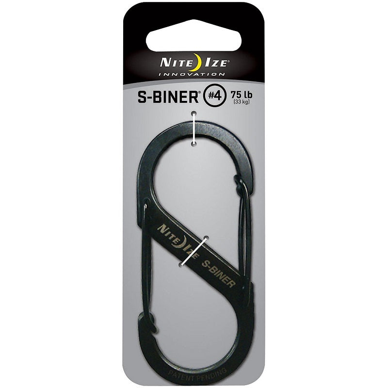 NITEIZE STEEL S-BINER SIZE 4 - BLACK