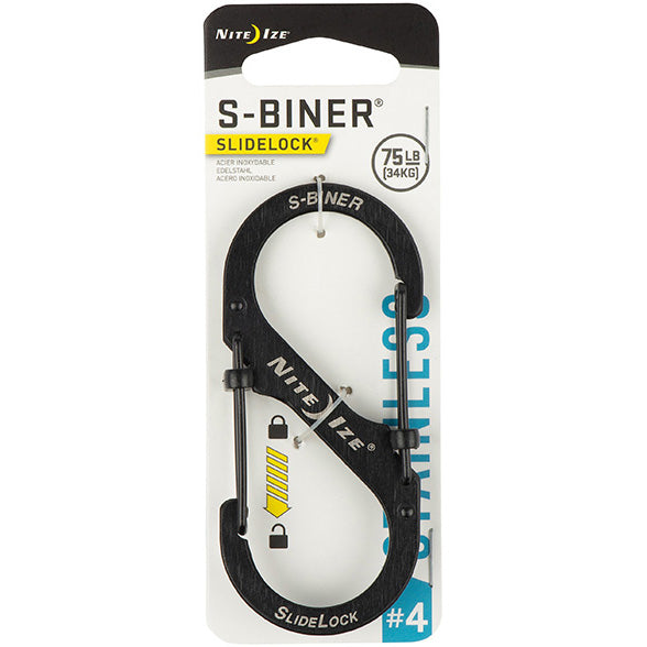 NITEIZE S-BINER SLIDELOCK STEEL SIZE 4 - BLACK
